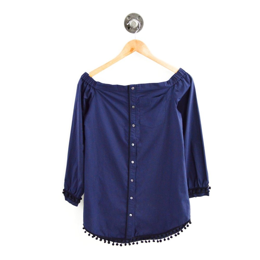 Derek Lam 10 Crosby Off The Shoulder Tassel Top #159-91